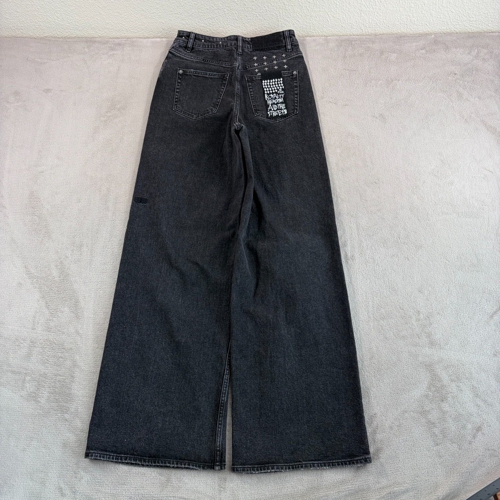 Ksubi Wide Leg Baggy Studded Jeans in Shade Women 25 Pocket‎ Tag NWOT $249